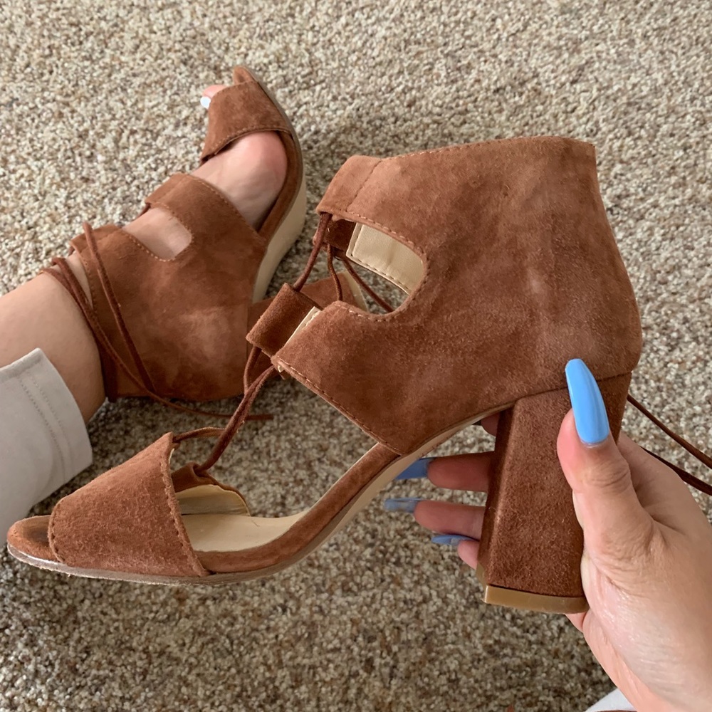 100% real leather heels